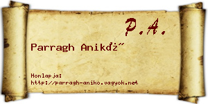Parragh Anikó névjegykártya